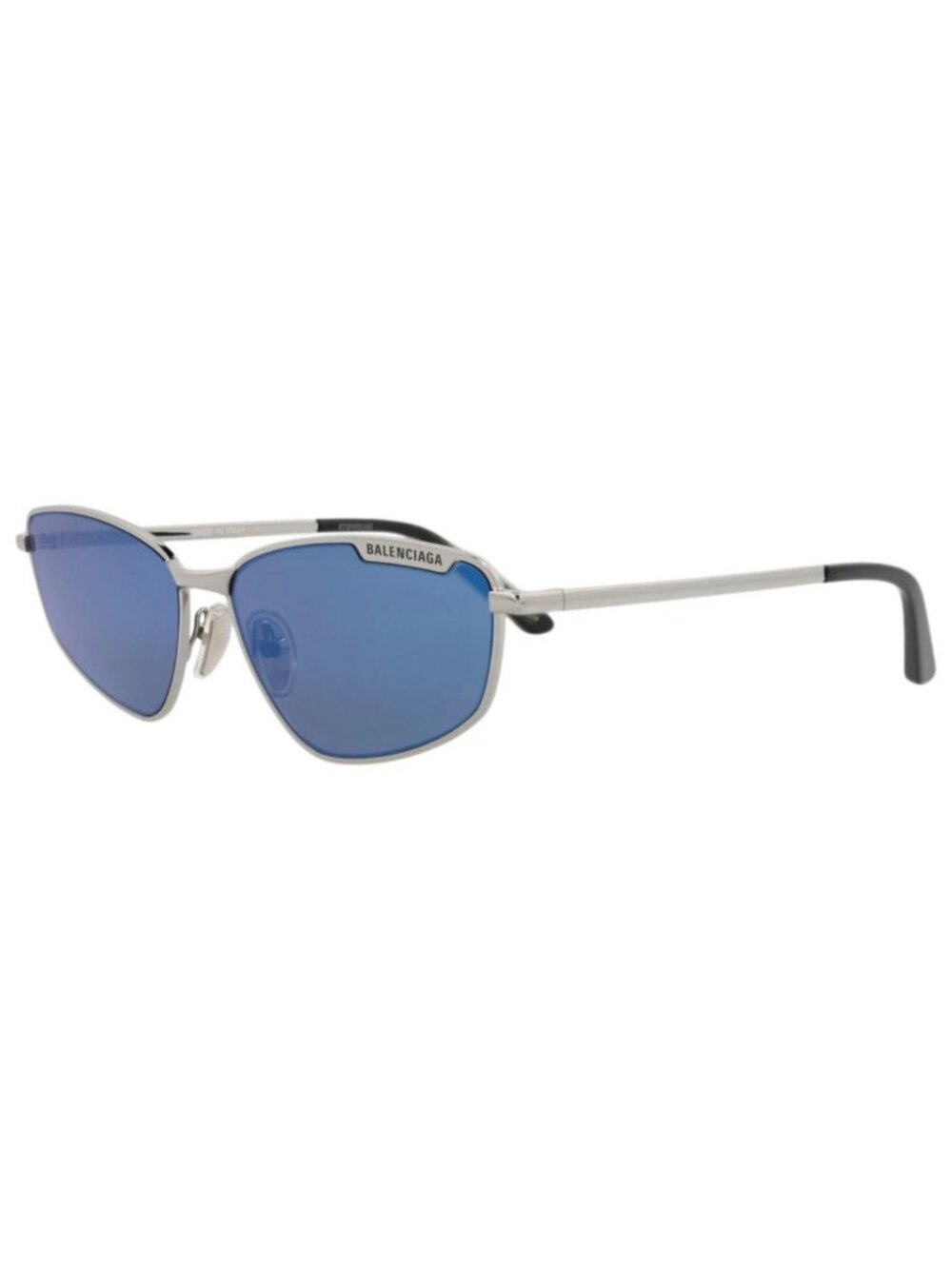 New Balenciaga Women's Sunglasses Square Rectangle Metal Frame Unisex Ruthenium
